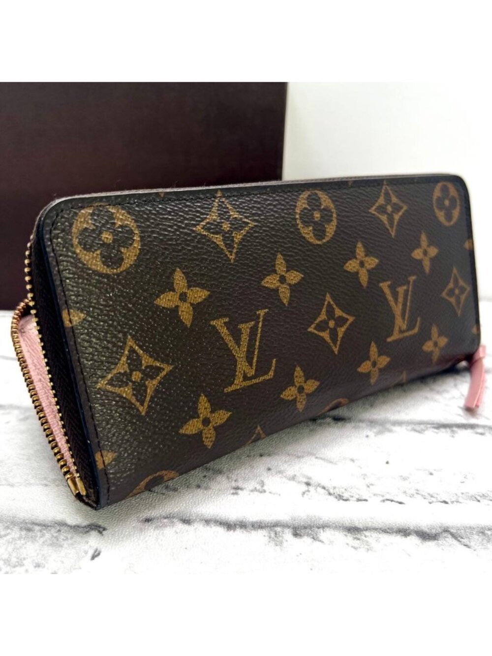 Louis Vuitton Monogram Portefeuille Clemence Rose Ballerine Wallet